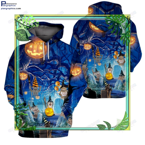 blue halloween cat hoodie and zip hoodie mVFa0