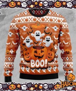 boo pumpkin halloween ugly sweater 33 zPyE6