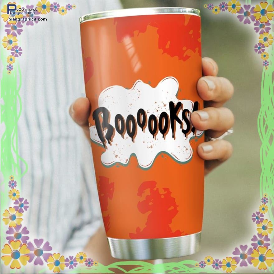 Boooks Funny Ghost Halloween Puns Boo Ghost Stainless Steel Tumbler