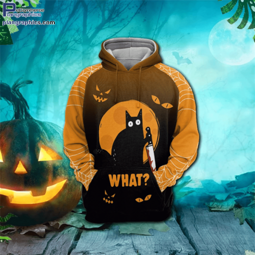 cat what halloween black yellow cute design hoodie and zip hoodie 7WWQD