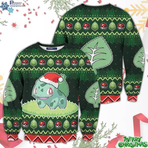 christmas bulbasaur unisex all over print sweater hItTP