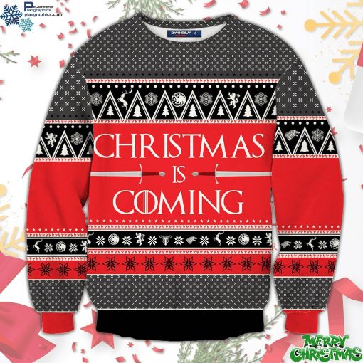 christmas is coming unisex all over print sweater SGb5s