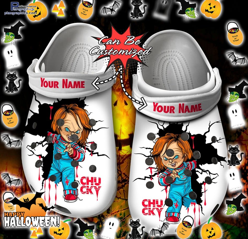 Halloween Clogs - Personalized Chucky Horror Movie Character Killer Crocs Shoes
