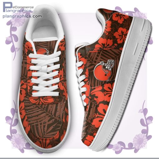 cleveland browns nfl hibiscus hawaiian flowers air force 1 af1 sneakers shoes 19 HXuvf