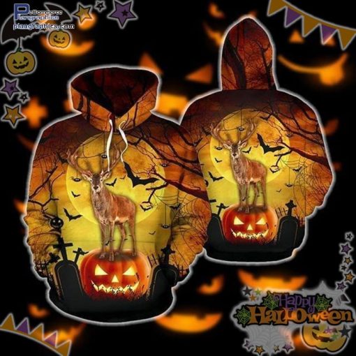 evil pumpkin deer halloween orange hoodie zh9VS