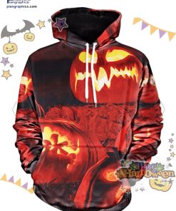 evil pumpkin halloween red hoodie TEhaZ