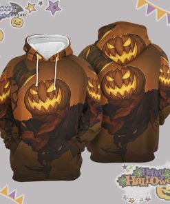 evil pumpkin jack straw halloween brown hoodie N6PWi