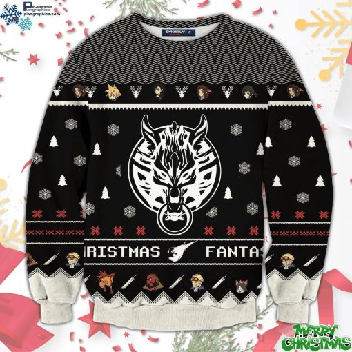 final fantasy cloud christmas unisex all over print sweater OIiPH
