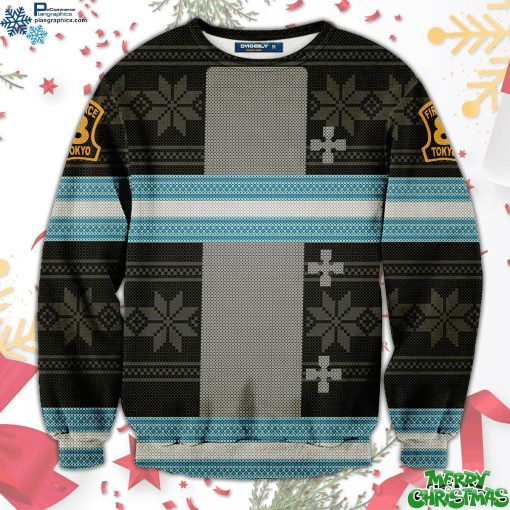fire force christmas unisex all over print sweater mNBHQ