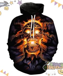 flame skull demon halloween multicolor hoodie sgmnC