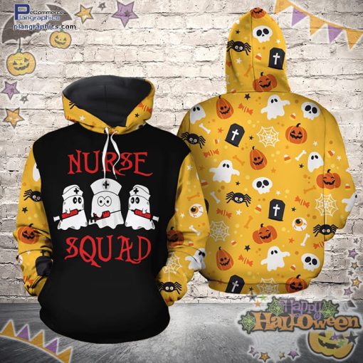 ghost nurse squad halloween black yellow hoodie liXbZ
