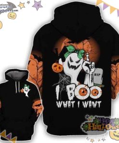 ghost pumpkin i boo what i want halloween black hoodie vlH39