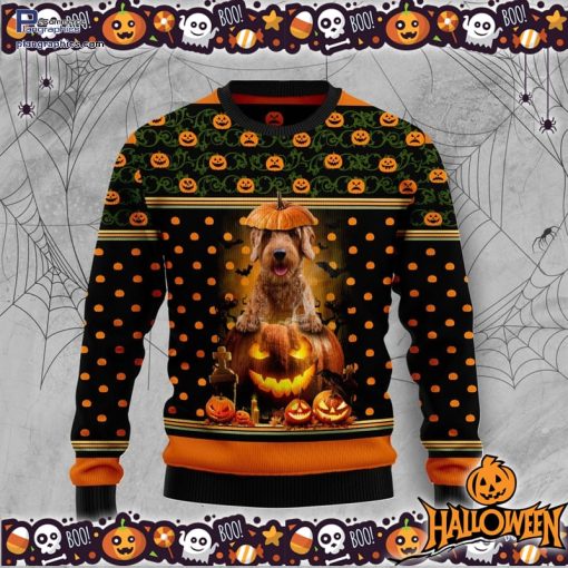 goldendoodle pumpkin halloween halloween ugly sweater 44 TNtuy