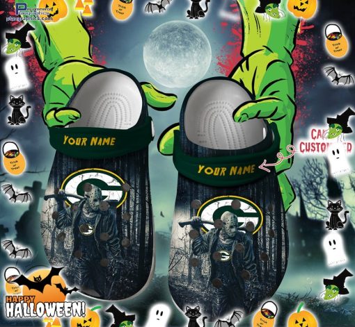 green bay packers friday the 13th horror character crocs shoes 8l2Ew