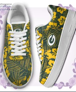 green bay packers nfl hibiscus hawaiian flowers air force 1 af1 sneakers shoes 15 2ygzs