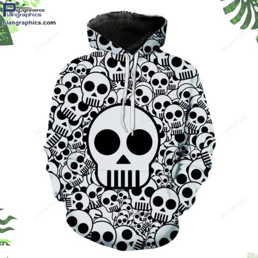 halloween black and white skulls hoodie and zip hoodie rO5LS