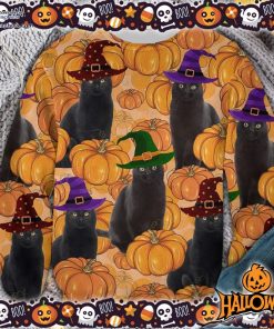halloween black cat pumpkin ugly sweater 46 25Kts