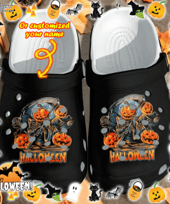 halloween black ghost pumpkins crocs shoes 9h0hp
