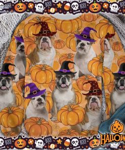 halloween bulldog pumpkin ugly sweater 47 l8k8R