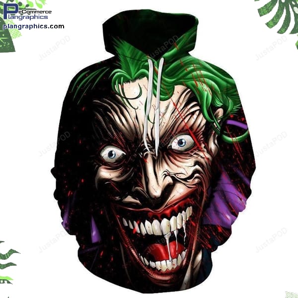 Halloween Clown Pennywise Face All Over Print 3D Hoodie And Zip Hoodie