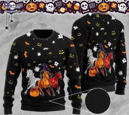 halloween horse ugly sweater 53 y12rJ