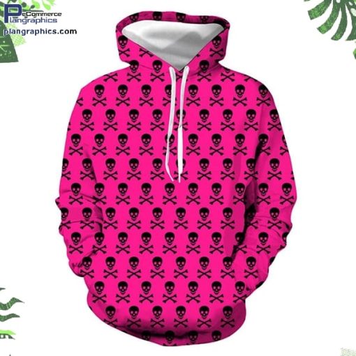 halloween pink skull printed hoodie and zip hoodie btjMn