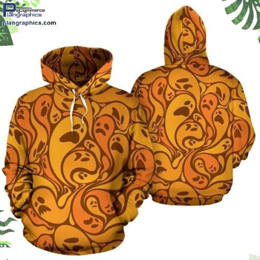 halloween scary ghost orange cute design hoodie and zip hoodie yLrYY