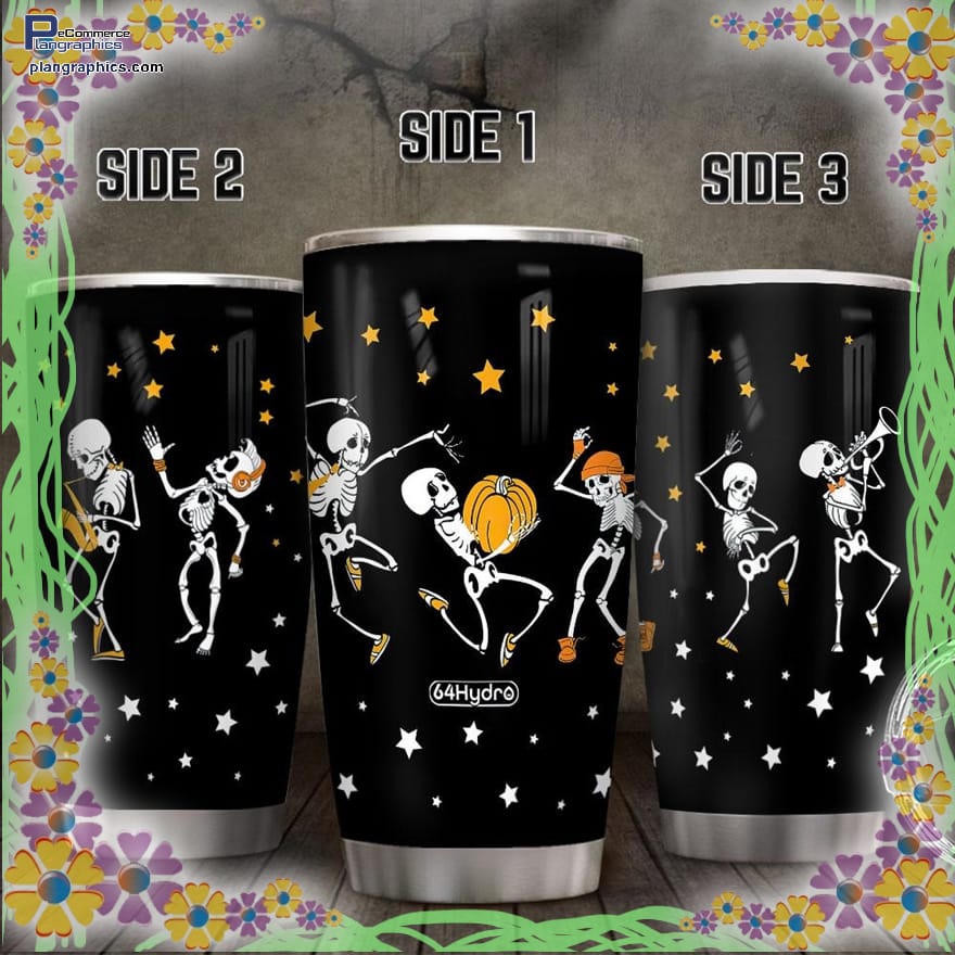 Halloween Skull Party Witch Black Cat Scary CatTrick Or Treat Halloween Stainless Steel Tumbler