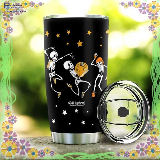 halloween skull party witch black cat scary cattrick or treat halloween tumbler 3 YxEmR