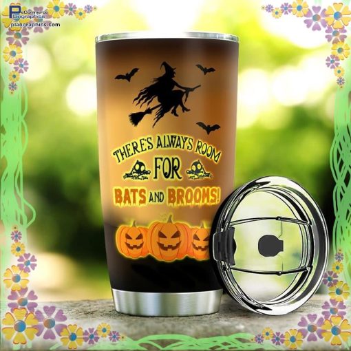 halloween theres always room for bats and broom tumbler 56 M8WJS