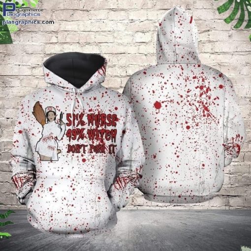 halloween witch nurse red white scared design 3d hoodie and zip hoodie Qi6wu