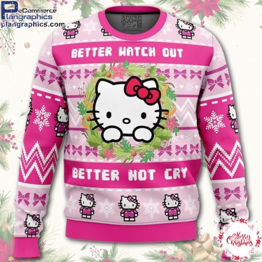 hello kitty is coming to town ugly christmas sweater ZLTPS