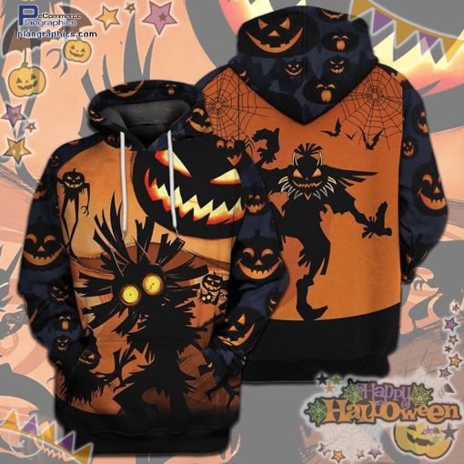 horror evil pumpkin halloween orange hoodie 3grDe