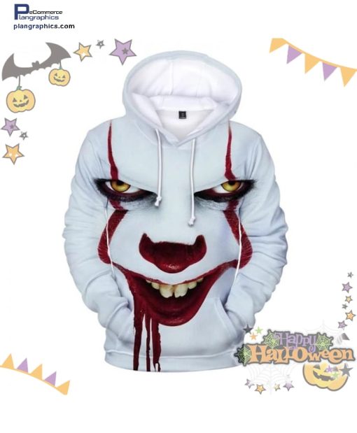horror movie clown halloween white hoodie K1QXl