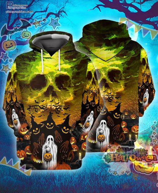 horror witch ghost skull halloween colorful hoodie CYtRQ