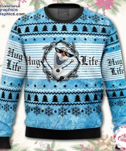 hug life olaf frozen ugly christmas sweater uriRg