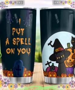 i put a spell on you black cattrick or treat halloween tumbler 66 URgsq