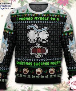 i turned myself into a christmas sweater rick and morty ugly christmas sweater 3EyVg