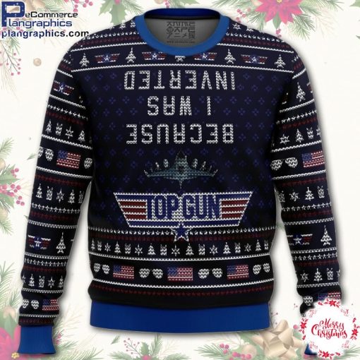 inverted top gun ugly christmas sweater Fe9wR