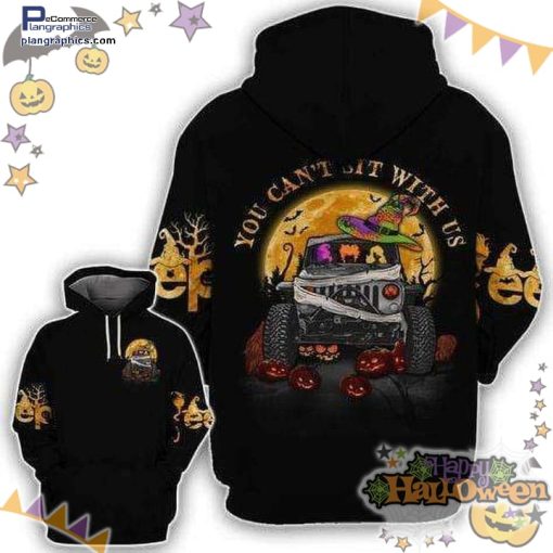 jeep pumpkin you cant sit with us halloween black hoodie M0X1h