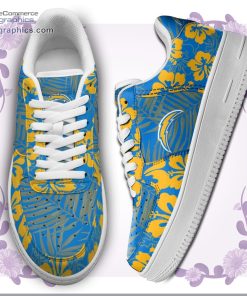 los angeles chargers nfl hibiscus hawaiian flowers air force 1 af1 sneakers shoes 13 S0RNz