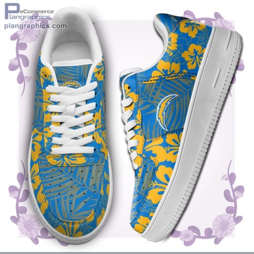 los angeles chargers nfl hibiscus hawaiian flowers air force 1 af1 sneakers shoes 13 S0RNz