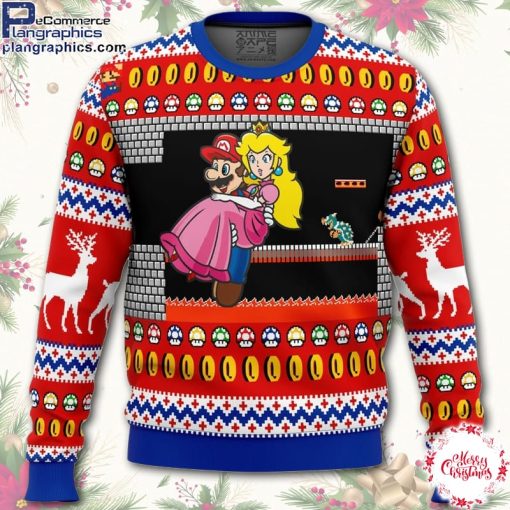 mario bowsers castle ugly christmas sweater F4bnP