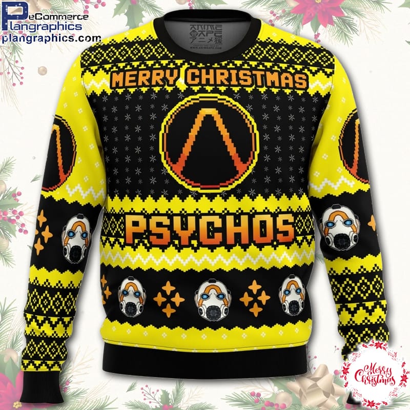 Merry Christmas Psychos Borderlands Ugly Christmas Sweater - AOP Sweater