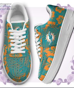 miami dolphins nfl hibiscus hawaiian flowers air force 1 af1 sneakers shoes 11 IxSjH