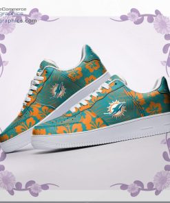 miami dolphins nfl hibiscus hawaiian flowers air force 1 af1 sneakers shoes 37 pd0K7