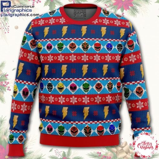 mighty helmets power rangers ugly christmas sweater Jy8fh