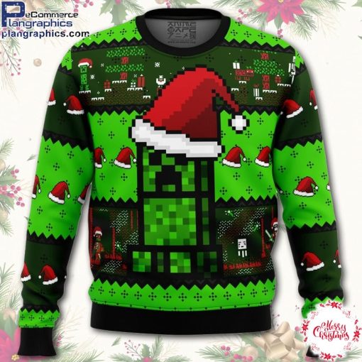 minecraft creepr ugly christmas sweater r8kRn