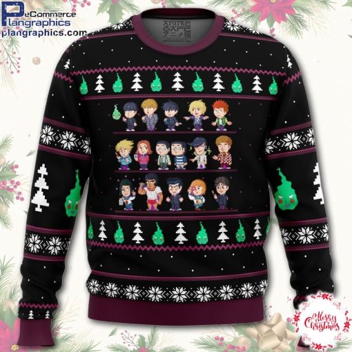 mob psycho 100 sprites ugly christmas sweater 8394D