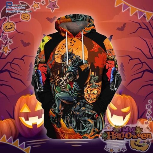 motorbike rider skull halloween colorful hoodie ONREb